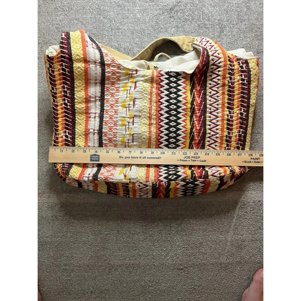 Woven Boho Hobo Bag Hippie Geometric Striped Shoulder Bag Aztec Tribal Print